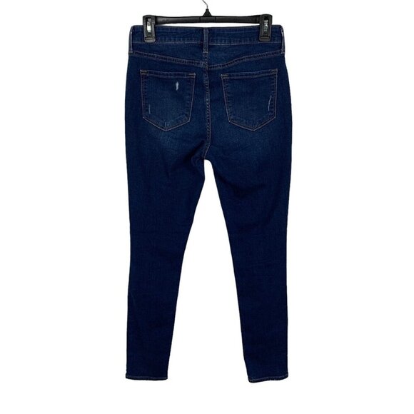 Old Navy Rockstar Jeans 6 Dark Wash Distressed Mid Rise Stretch Skinny - Picture 5 of 8